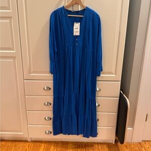 Zara Royal Blue V-Neck Dress